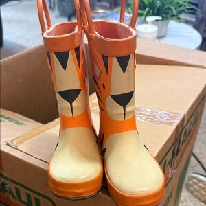 Cat & Jack Orange Tiger Kids Rain Boots
